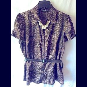 APT 9 Cheetah print blouse